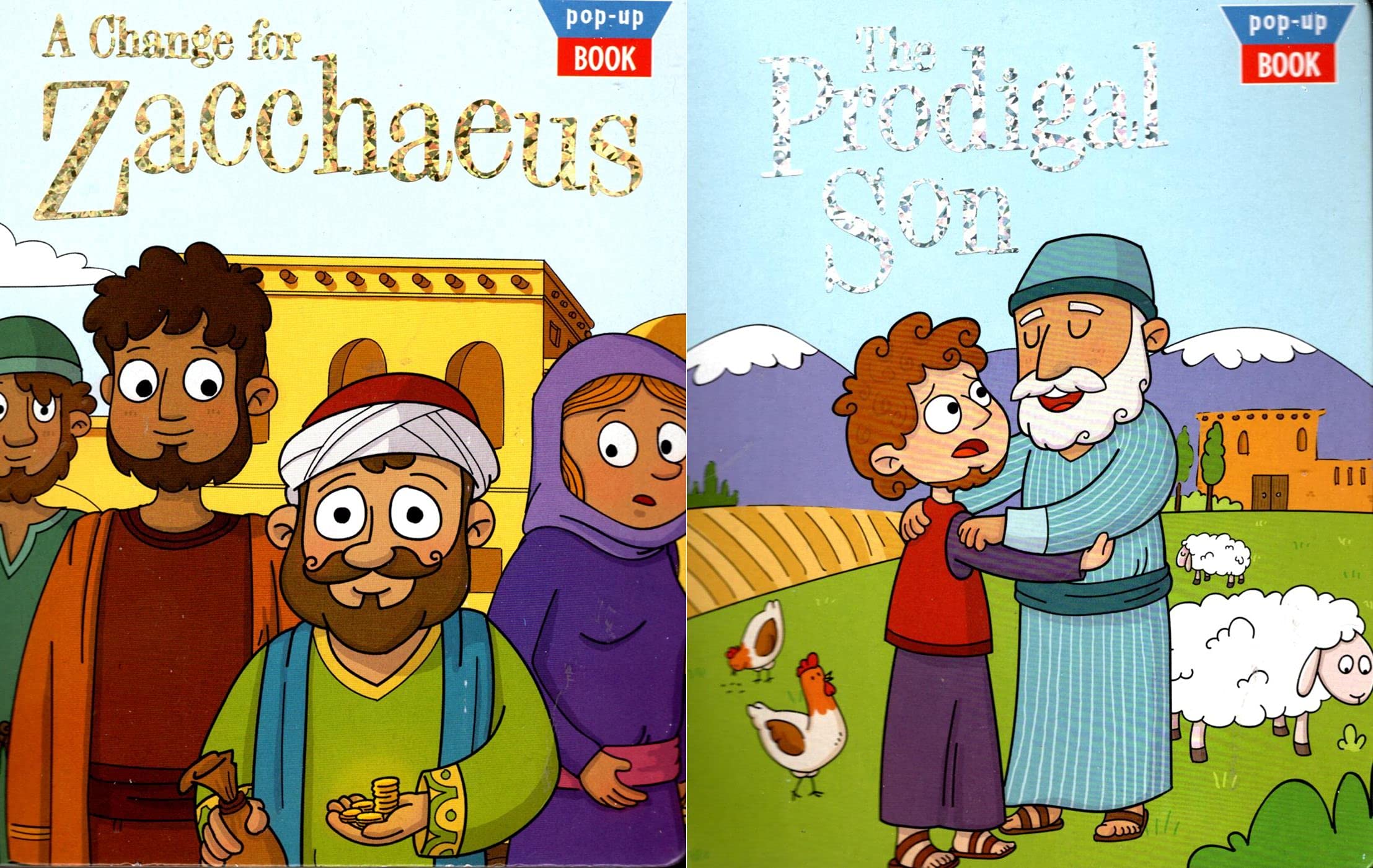 The Prodigal Son and The Change for Zacchaeus - Children Pop-up Bible Story Books (Set of 2 Books)