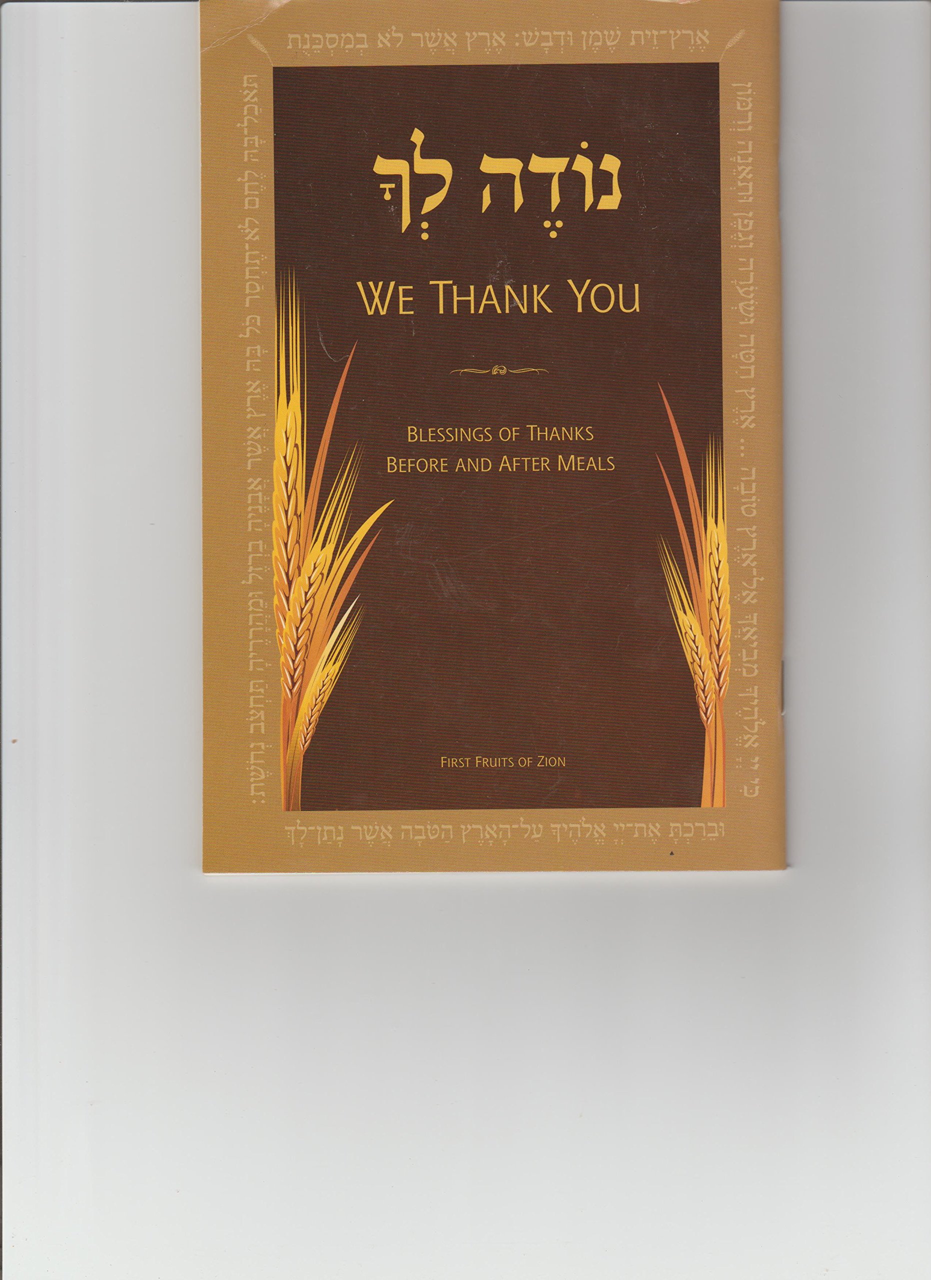 WE THANK YOU, BLESSINGS OF THANKS , BEFORE AND AFTER MEALS, FRESH FRUITS OF ZION (Paperback)