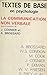 La communication non verbale by Jacques Cosnier