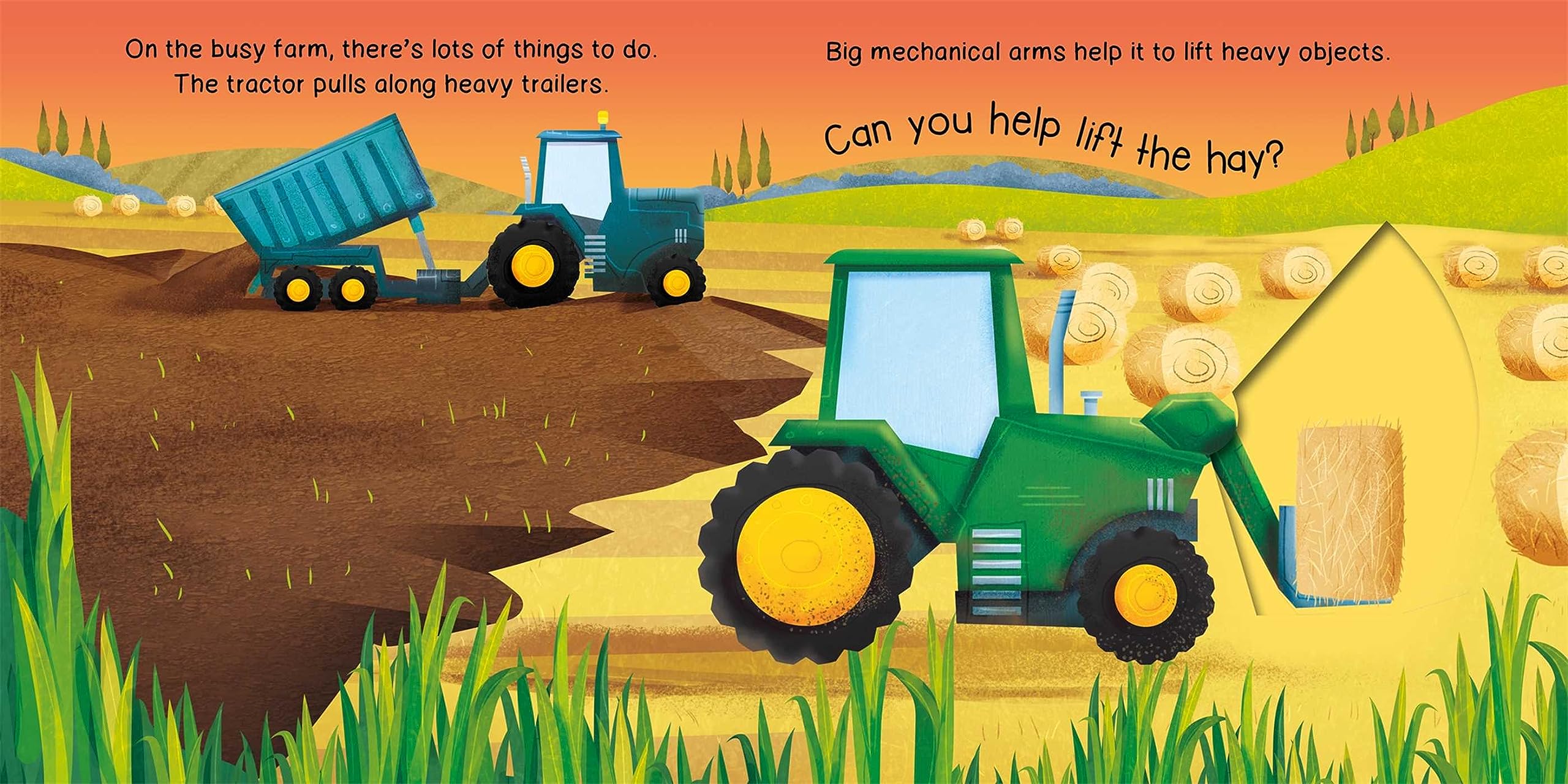 Play-Along Tractors: Push, Pull, Slide, and Spin the Pages (Board Book)