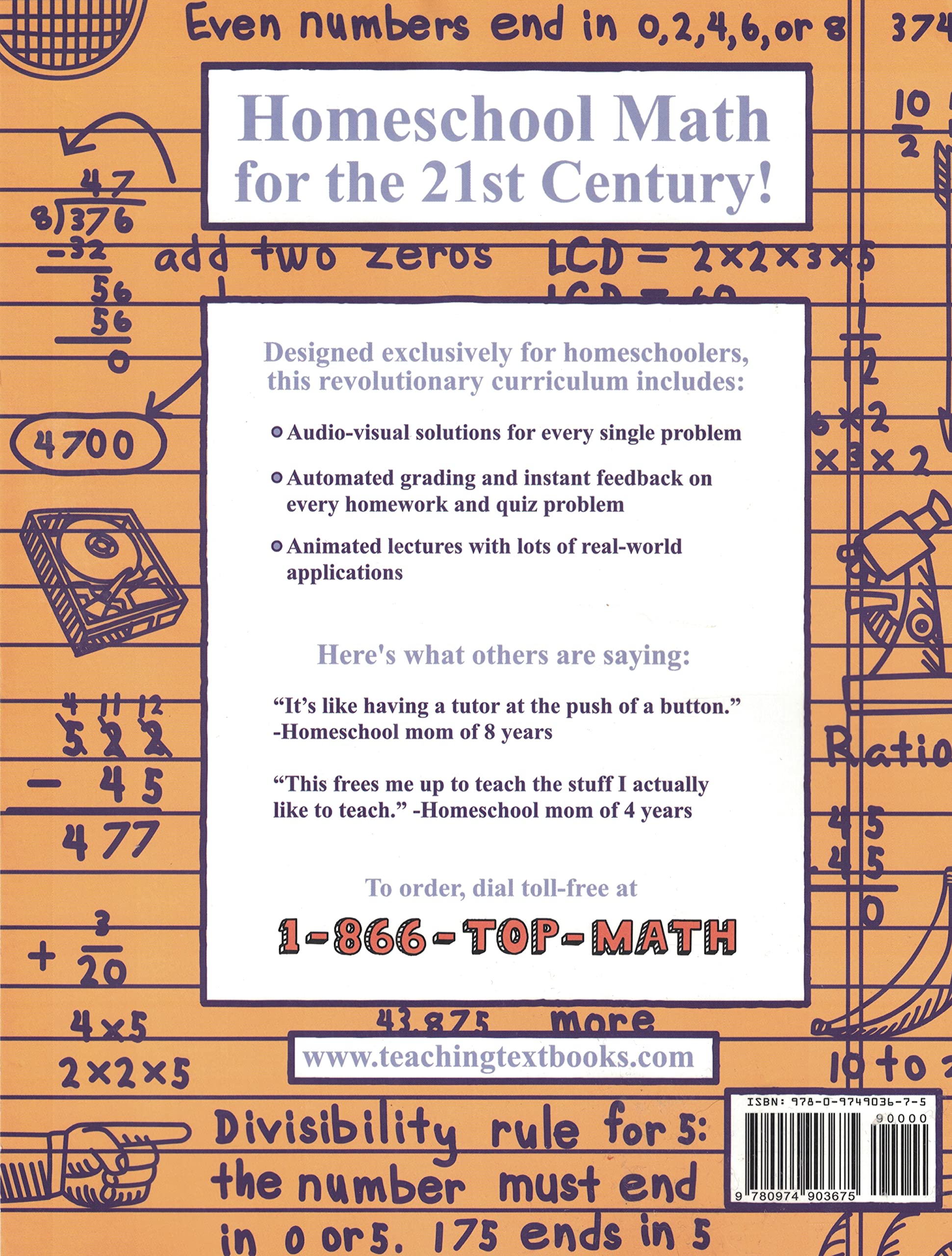Teaching Textbooks Math 7 Workbook & Answer Key (Paperback)