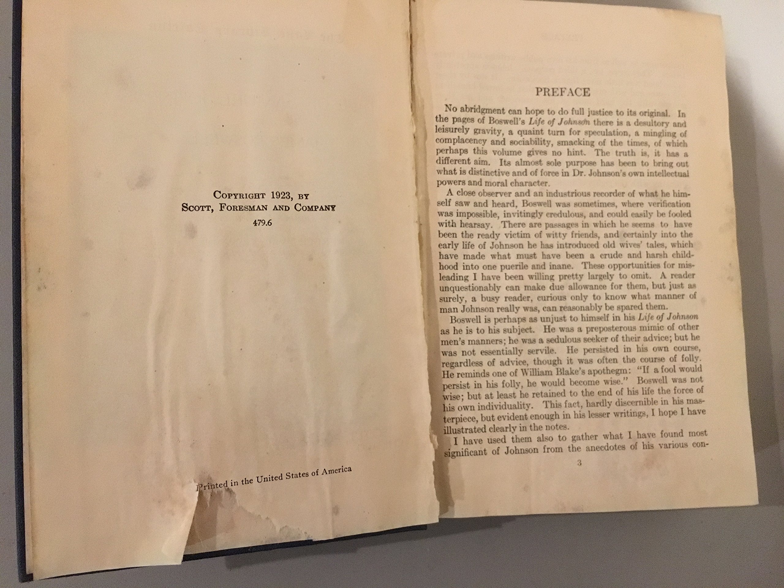 Boswell's Life of Johnson Life of Samuel Johnson Lake Library Edition