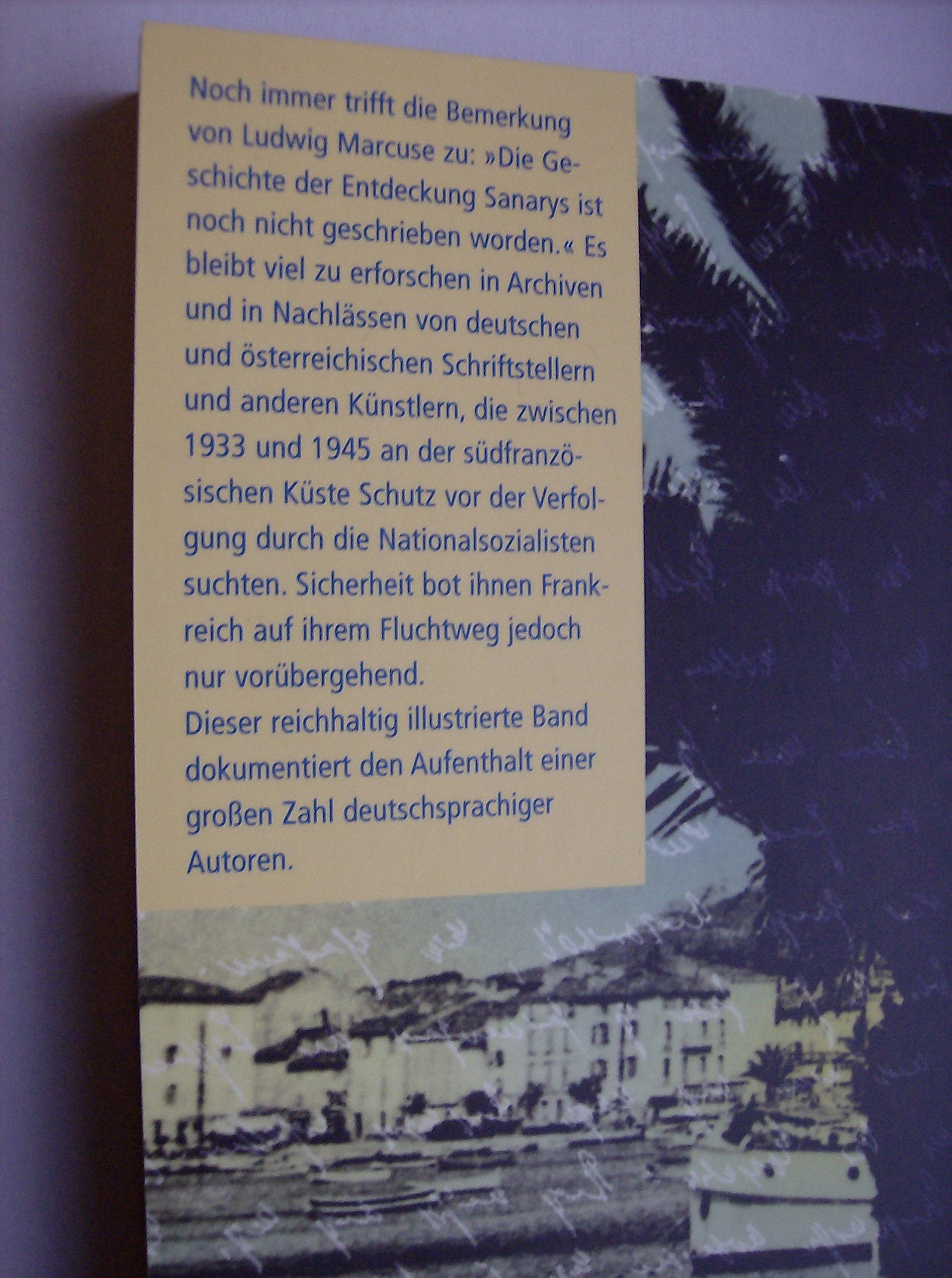 Sanary Sur Mer: Deutsche Literatur Im Exil (Paperback)