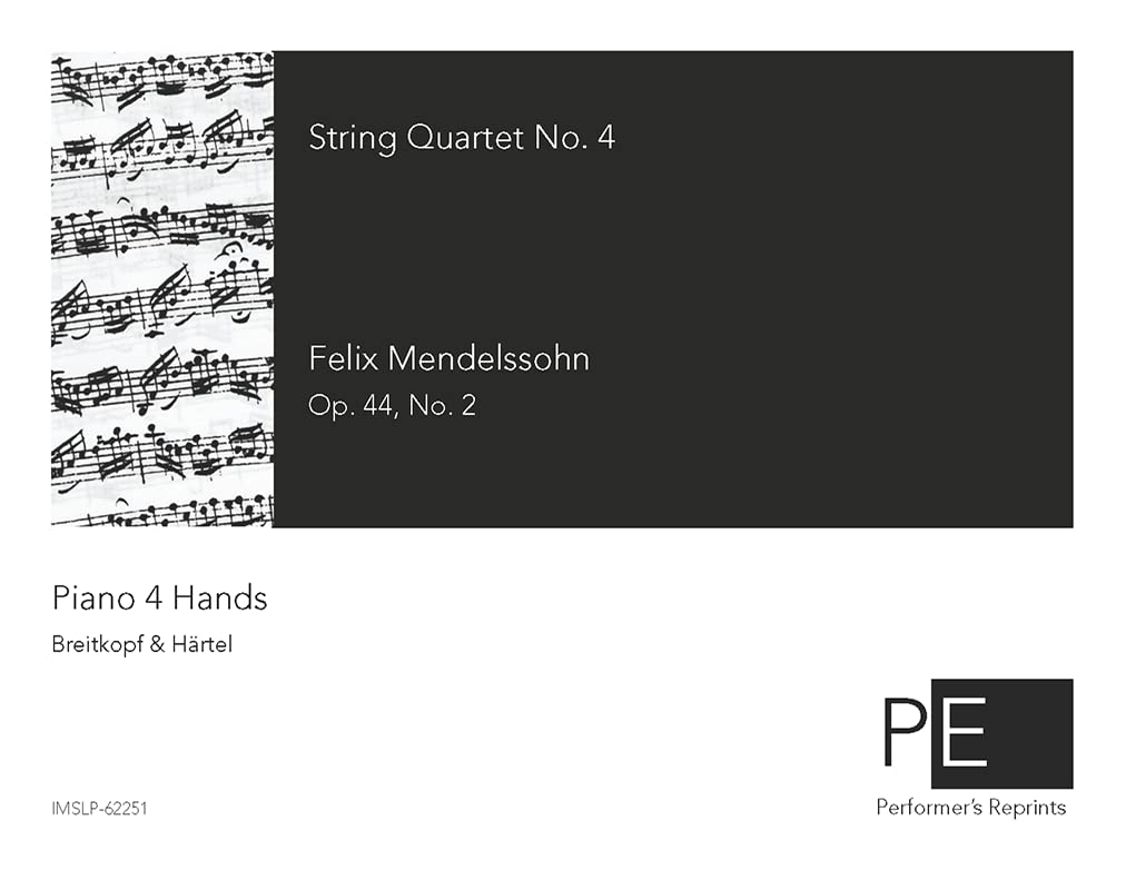String Quartet No. 4, Op. 44, No. 2 - For Piano 4 Hands (Spiral-bound)