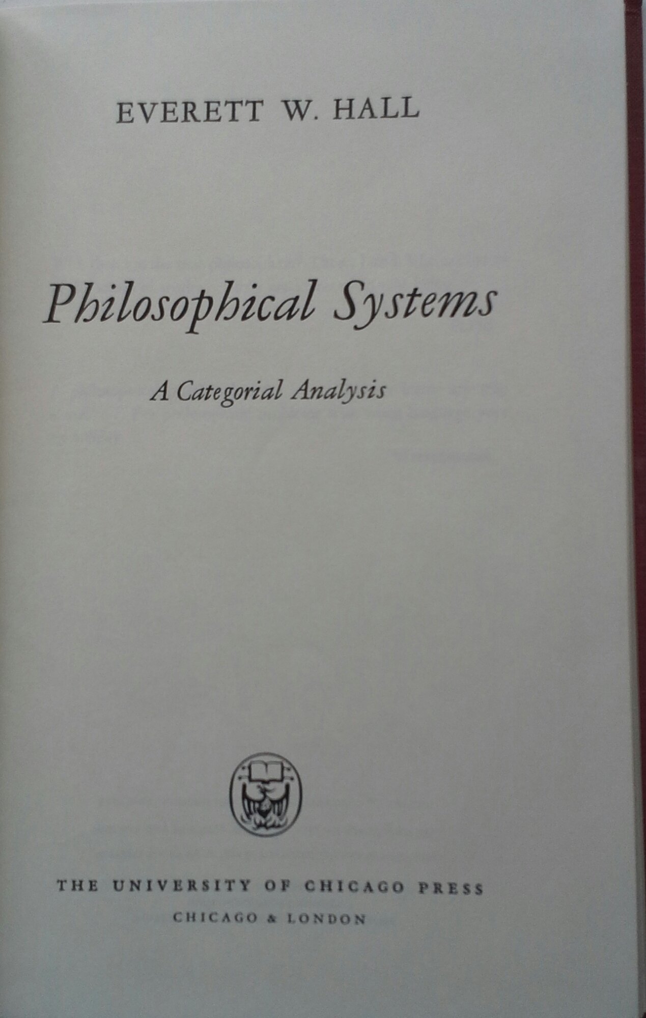 Philosophical Systems a Categorical Analysis (Hardcover)