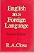 English as a foreign language: Its constant grammatical problems