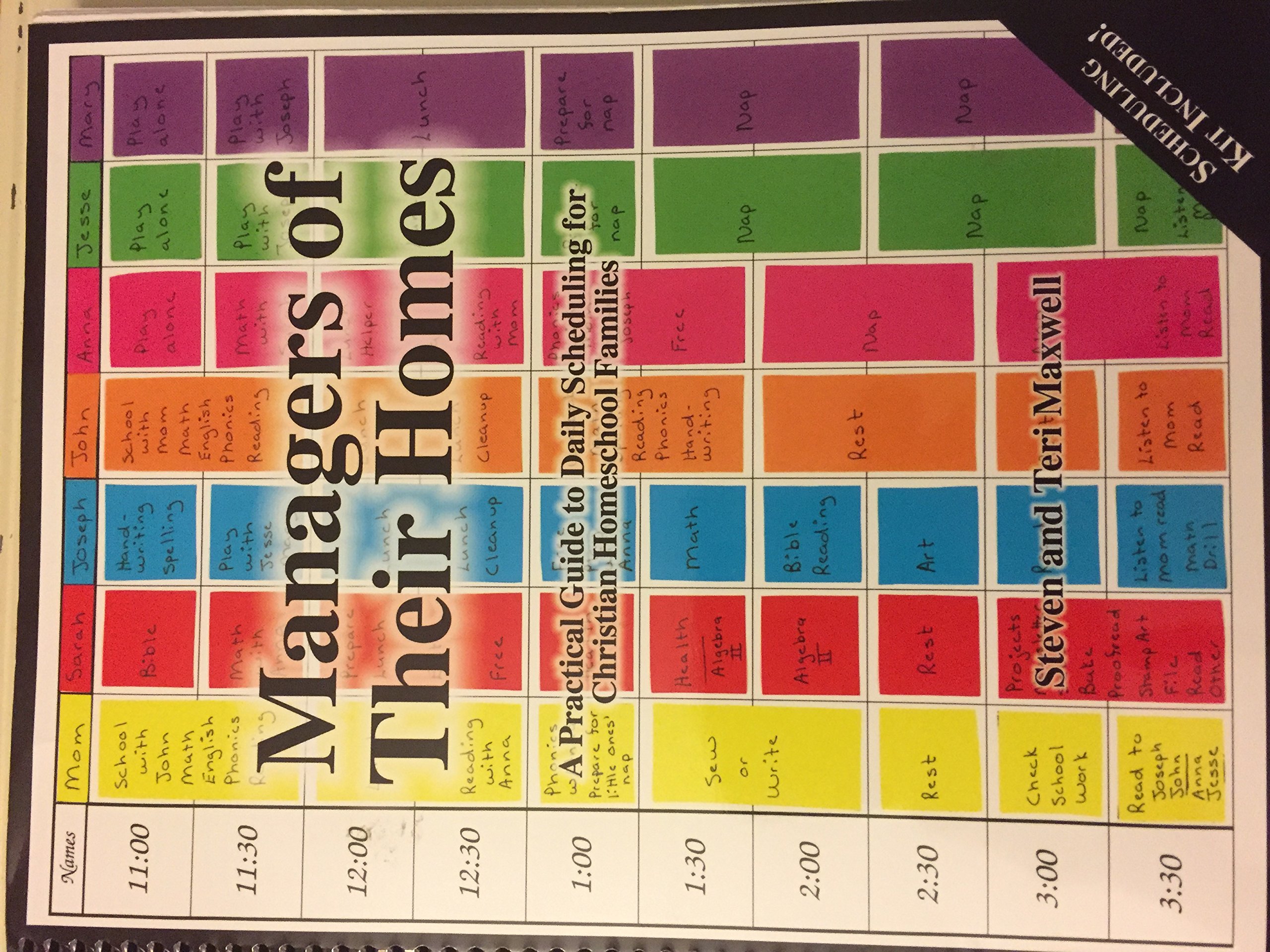Managers of Their Homes: A Practical Guide to Daily Scheduling for Christian Homeschool Families (Spiral-bound)