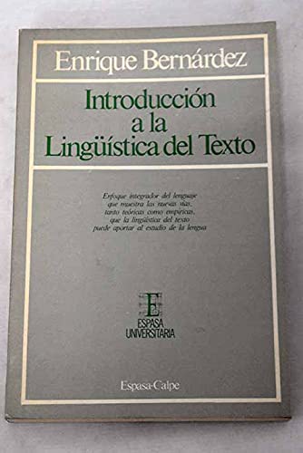 Introducción a la lingüística del texto (Hardcover)