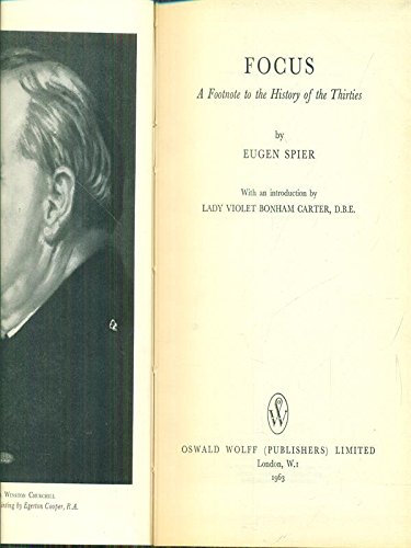 Focus: A Footnote to the History of the Thirties (Hardcover)