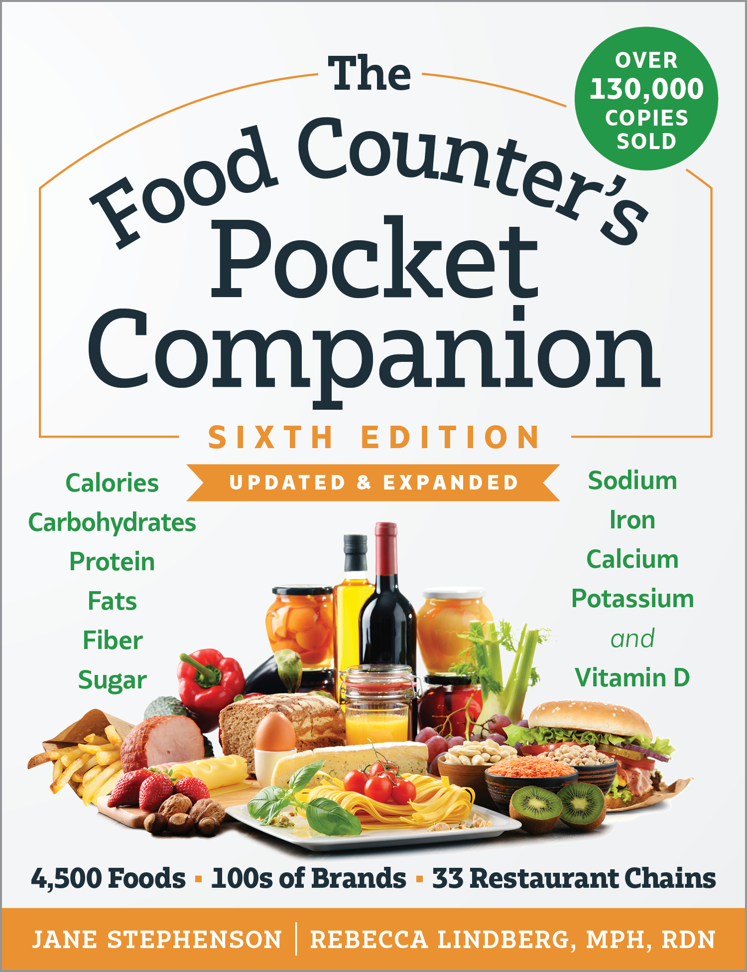 The Food Counter's Pocket Companion, Sixth Edition: Calories, Carbohydrates, Protein, Fats, Fiber, Sugar, Sodium, Iron, Calcium, Potassium, and Vitamin D―with 32 Restaurant Chains