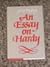 An Essay on Hardy