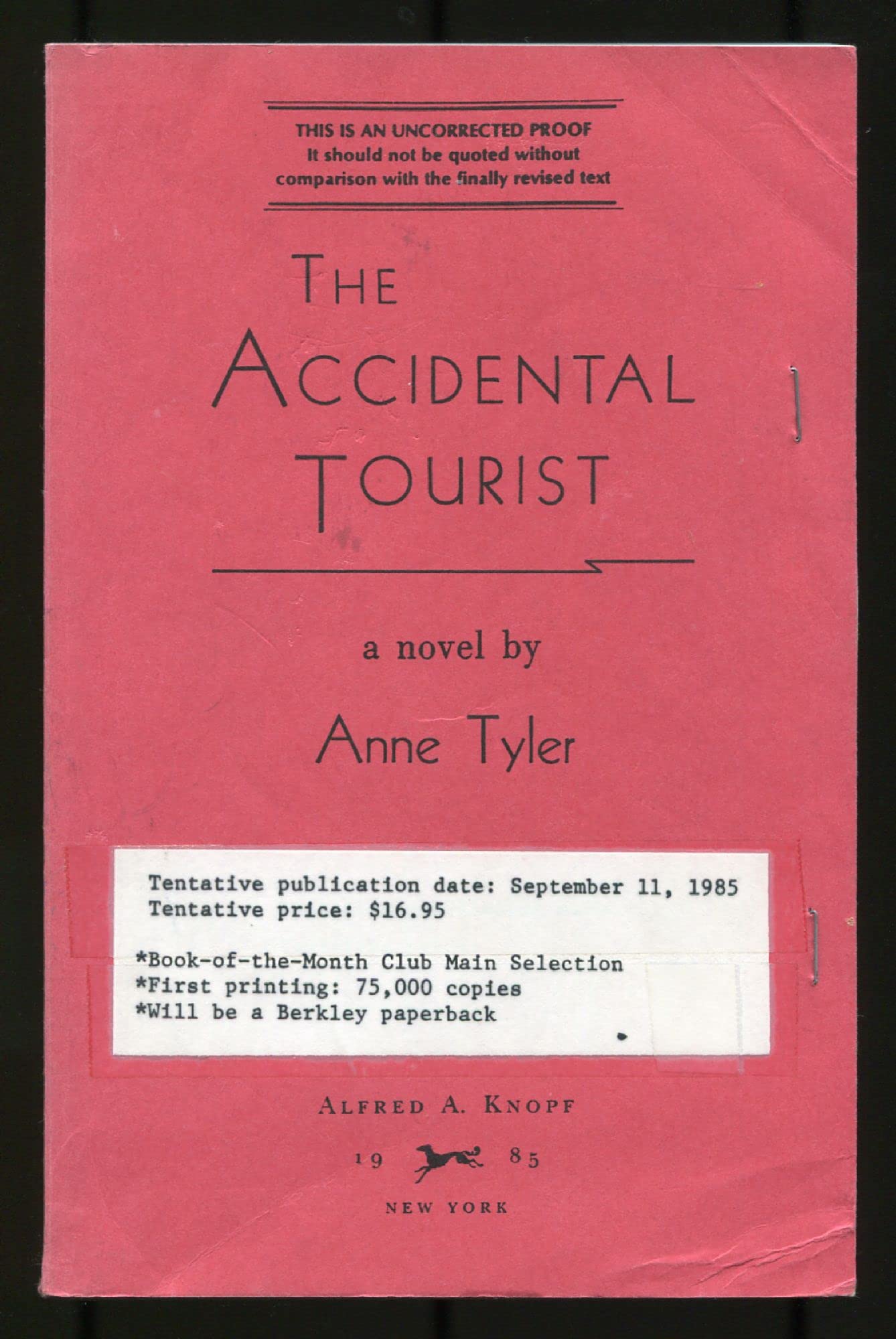 THE ACCIDENTAL TOURIST.