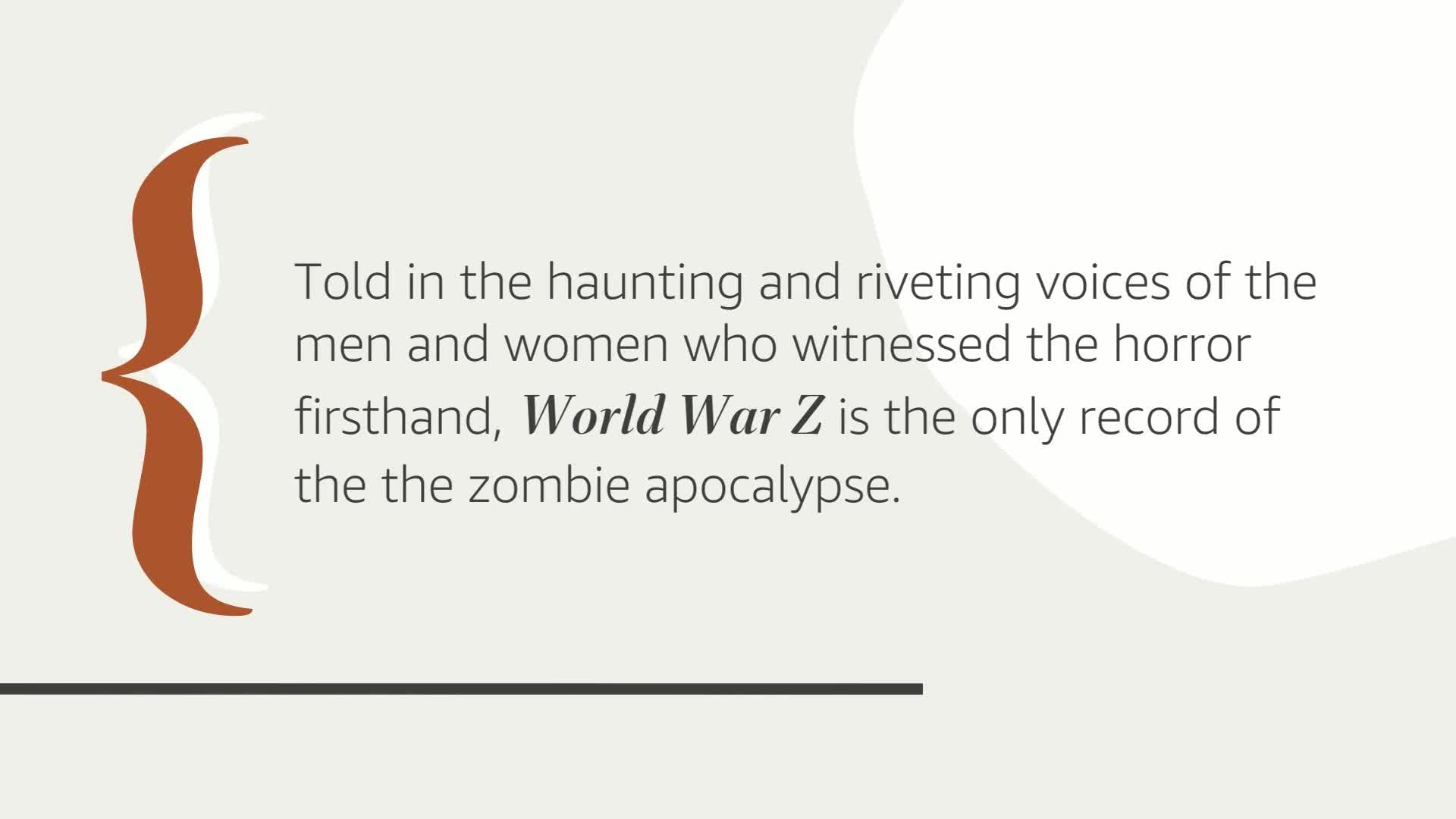 World War Z: An Oral History of the Zombie War