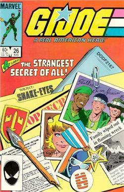 GI JOE #26 marvel comics FIRST PRINT 1984 origin of snake eyes and storm shadow (Comic)