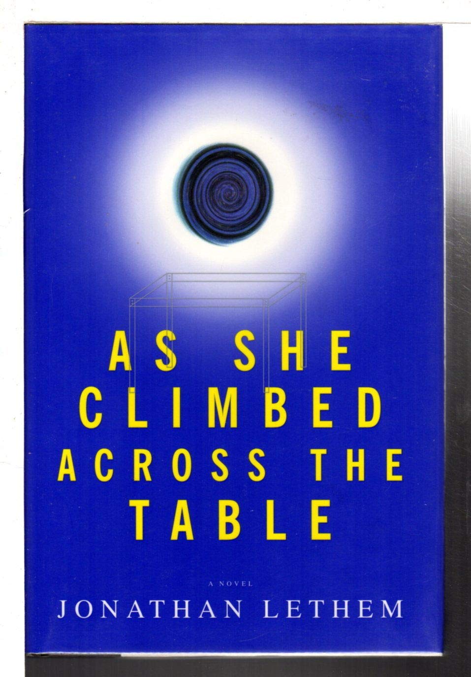 AS SHE CLIMBED ACROSS THE TABLE.