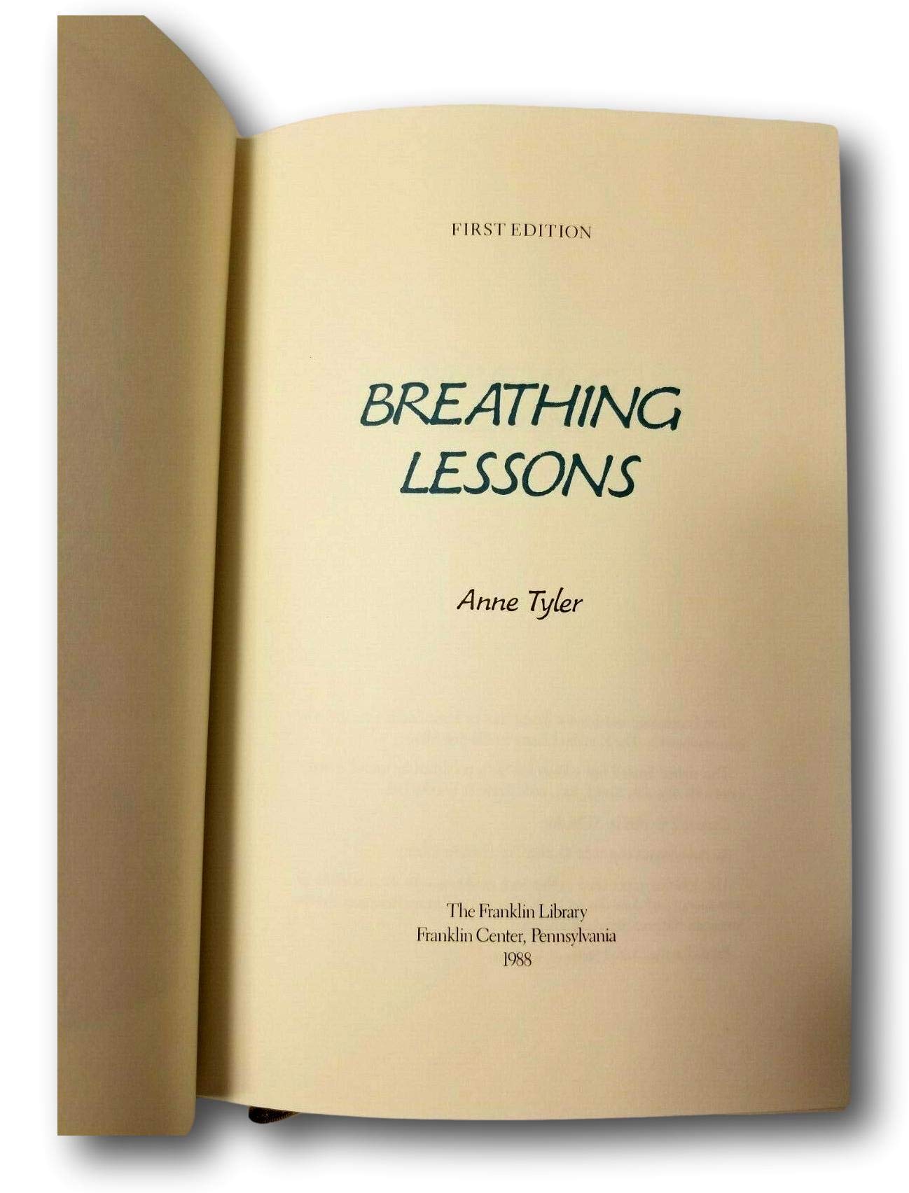 Rare SIGNED First Edition Franklin Library ~ Breathing Lessons ~ Anne Tyler ~ Leather [Hardcover] Anne Tyler