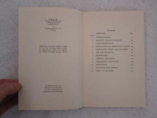 Rare Aldous Huxley BRAVE NEW WORLD REVISITED 1959 Chatto & Windus, London 1stEd [Hardcover] unknown