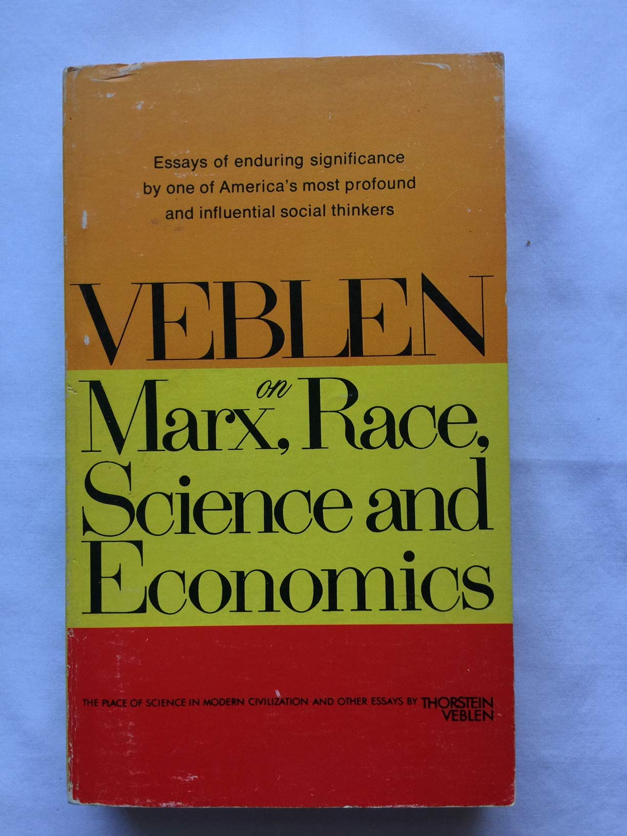 Veblen on Marx, Race, Science and Economics (Paperback)