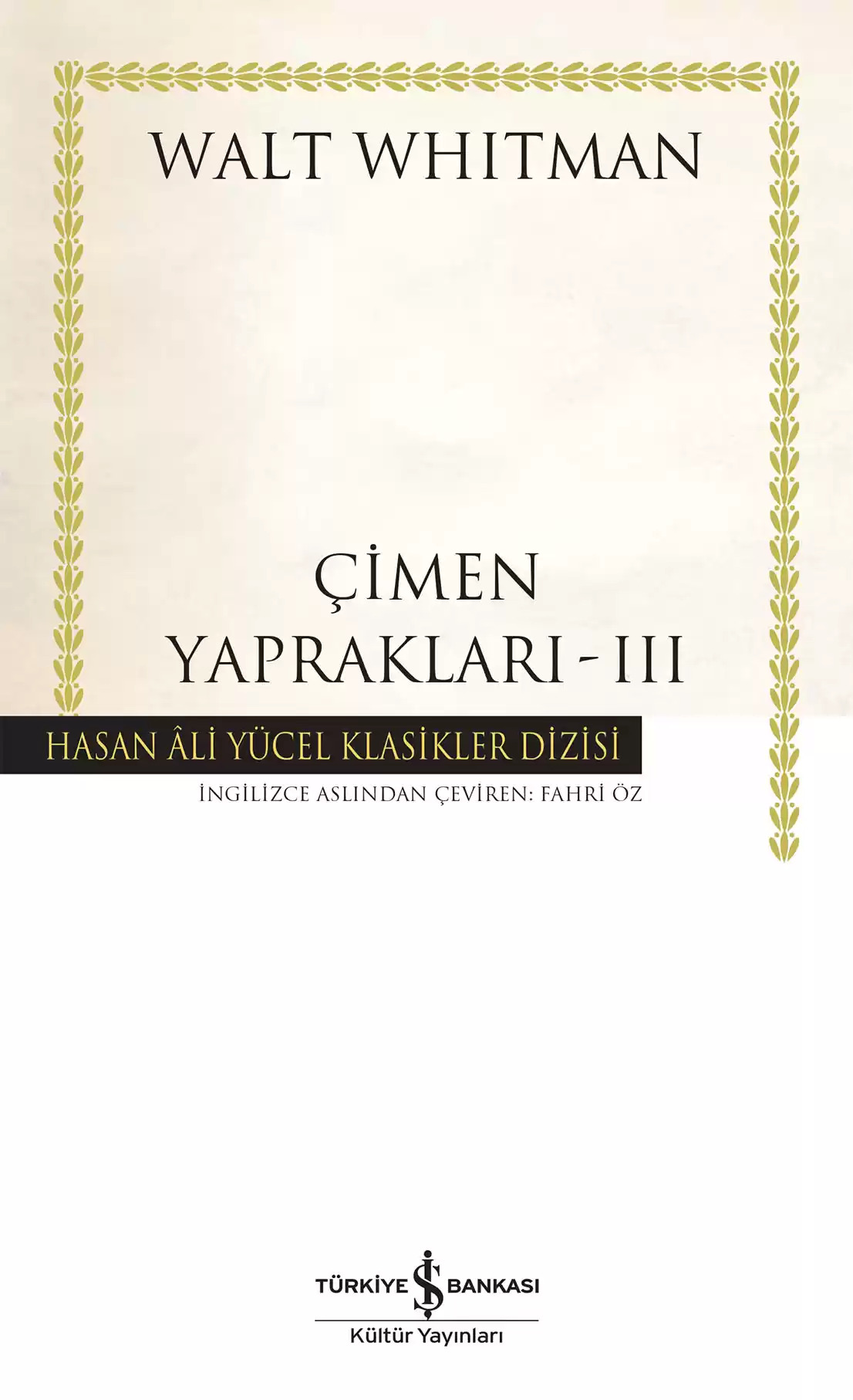 Çimen Yaprakları – III (Paperback)