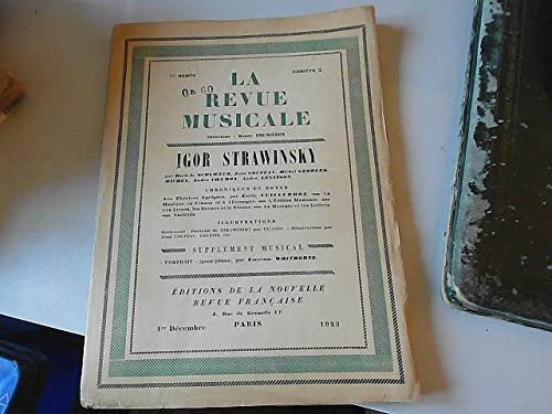 La Revue Musicale Tome I N°2 Igor Strawinsky [1923] (Hardcover)