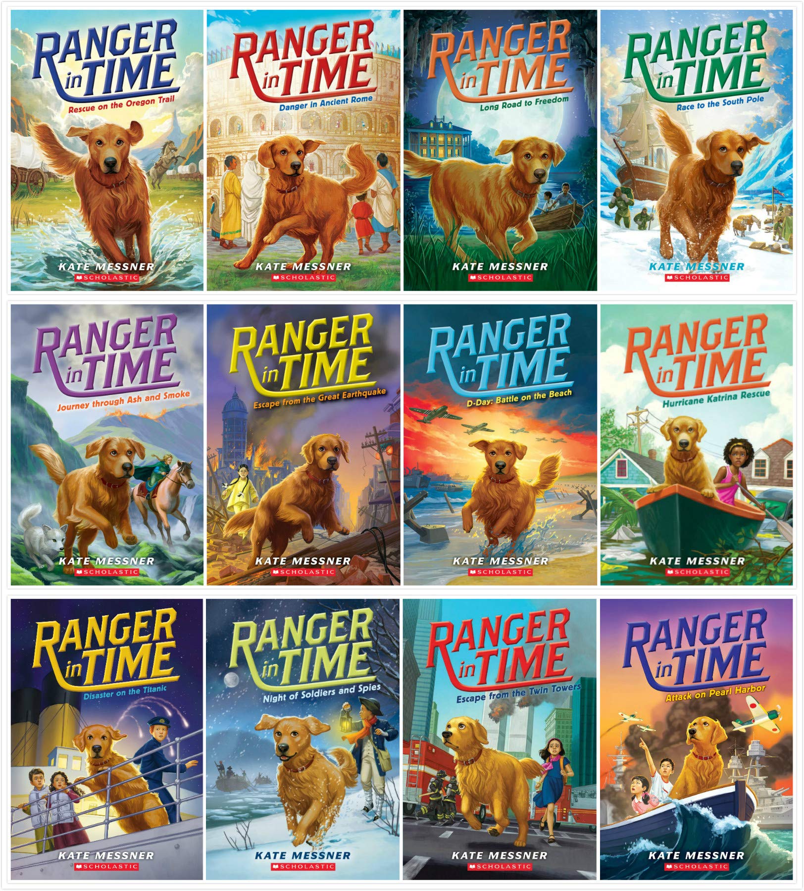 NEW SET! Ranger in Time Complete Books Set (12 Books): 1. Rescue on the Oregon Trail 9780545639149 2. Danger in Ancient Rome 9780545639170 3. Long Road to Freedom 9780545639200