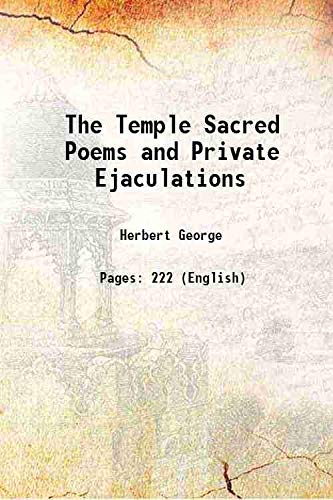 The Temple Sacred Poems and Private Ejaculations 1876