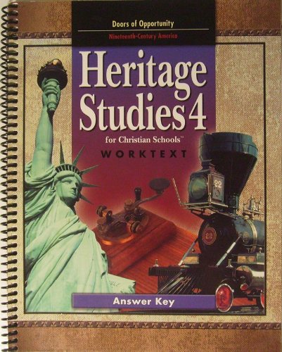 Heritage Studies 4 Worktext Answer Key 2nd Edition (Hardcover)