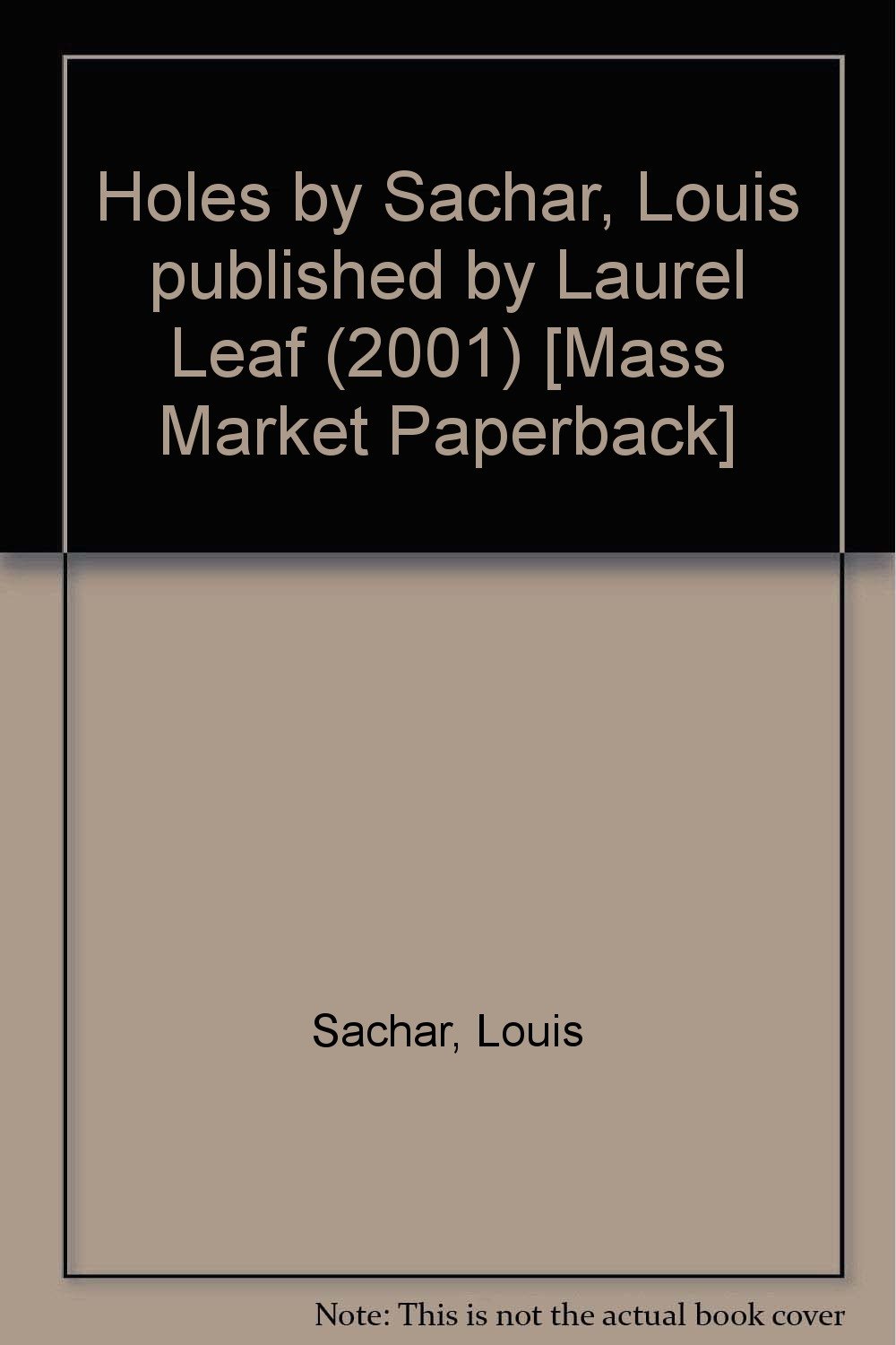 Holes by Sachar, Louis unknown edition [MassMarket(2001)]