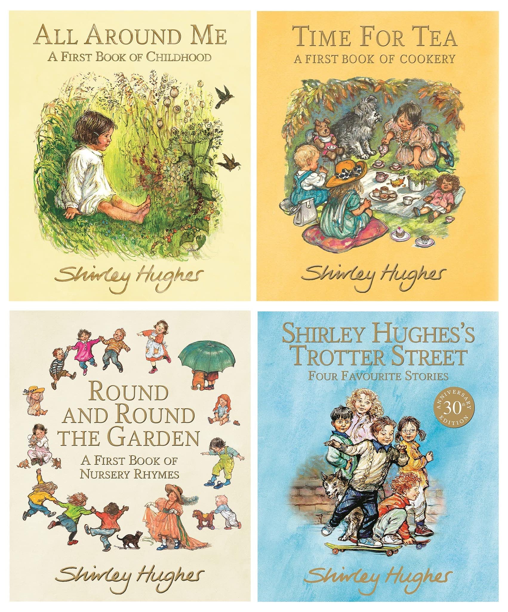 Shirley Hughes Collection 4 Books Set (All Around Me, Time for Tea, Round and Round the Garden & Shirley Hughes's Trotter Street)