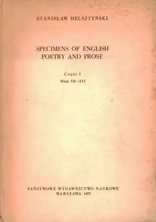 Specimens of English Poetry and Prose: (#1) VII-XVI wiek