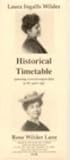 Laura Ingalls Wilder Timetable