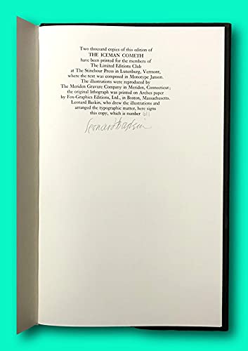 The Iceman Cometh w/ Orig. Litho LEC 1982 [Hardcover] Eugene O Neill