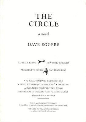 The Circle Uncorrected Proof 1st 2013
