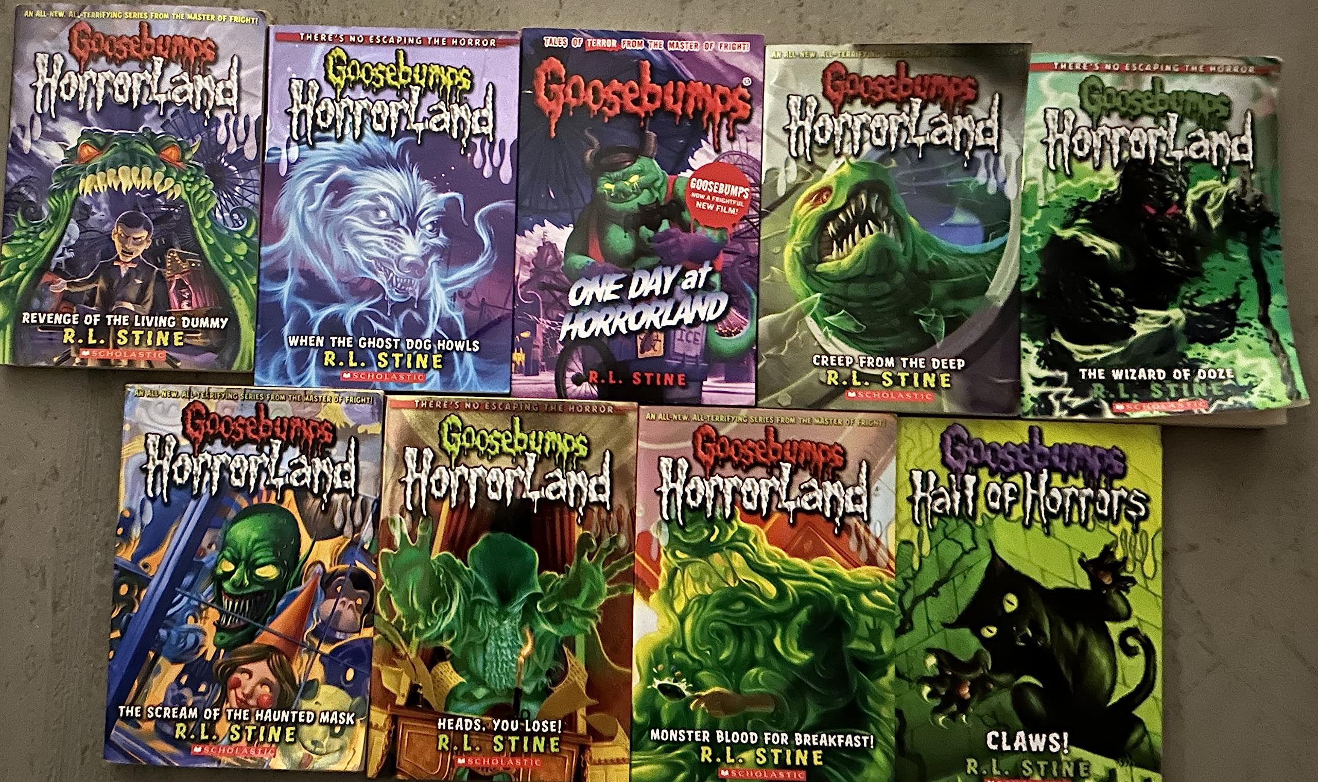 Goosebumps Horror Land Series Set 9 Books by R.L. Stine (Paperback)