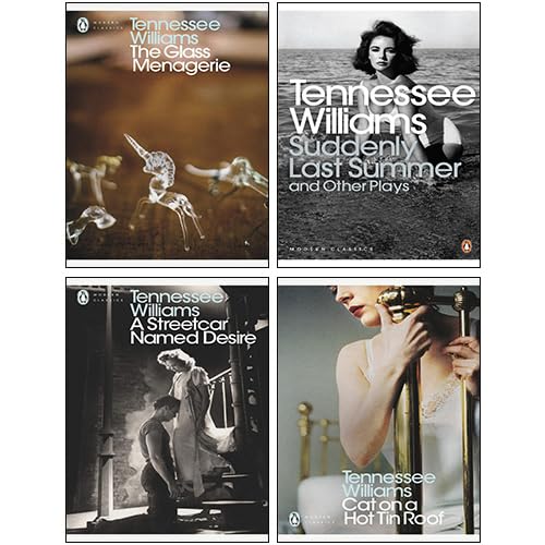Tennessee Williams 4 Books Collection Set (A Streetcar Named Desire, The Glass Menagerie, Cat on a Hot Tin Roof, Suddenly Last Summer and Other Plays)