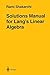 Solutions Manual for Lang's Linear Algebra by Rami Shakarchi (1996-08-09)