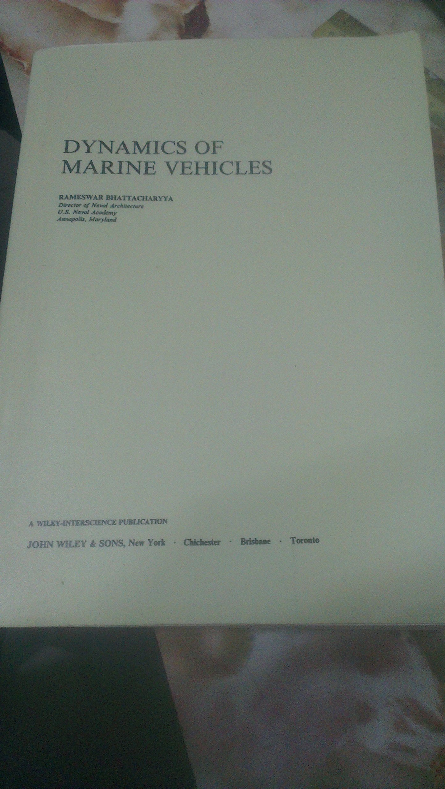 Dynamics of Marine Vehicles (Hardcover)