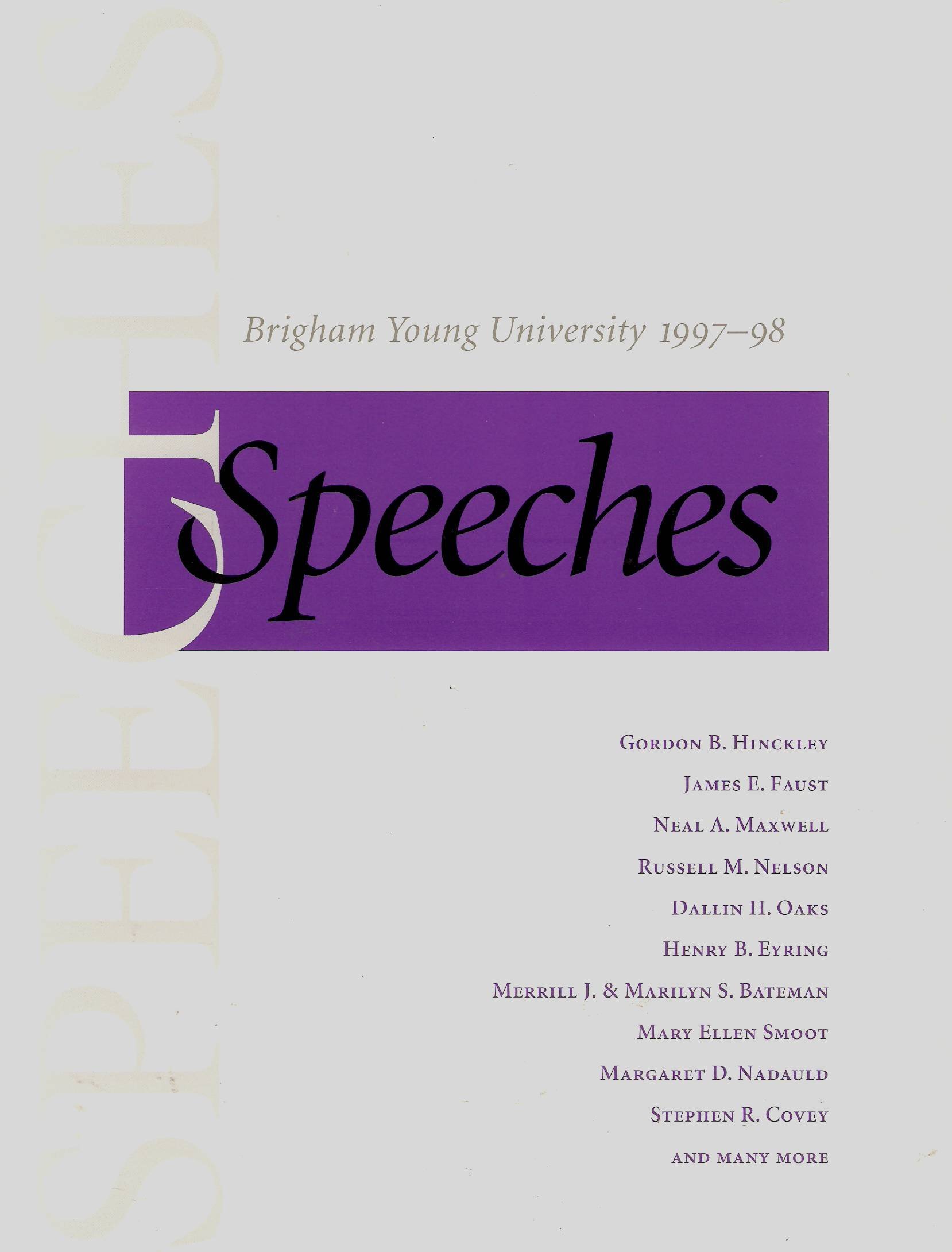 Speeches Brigham Young University 1997-98 Devotional and Fireside (Paperback)