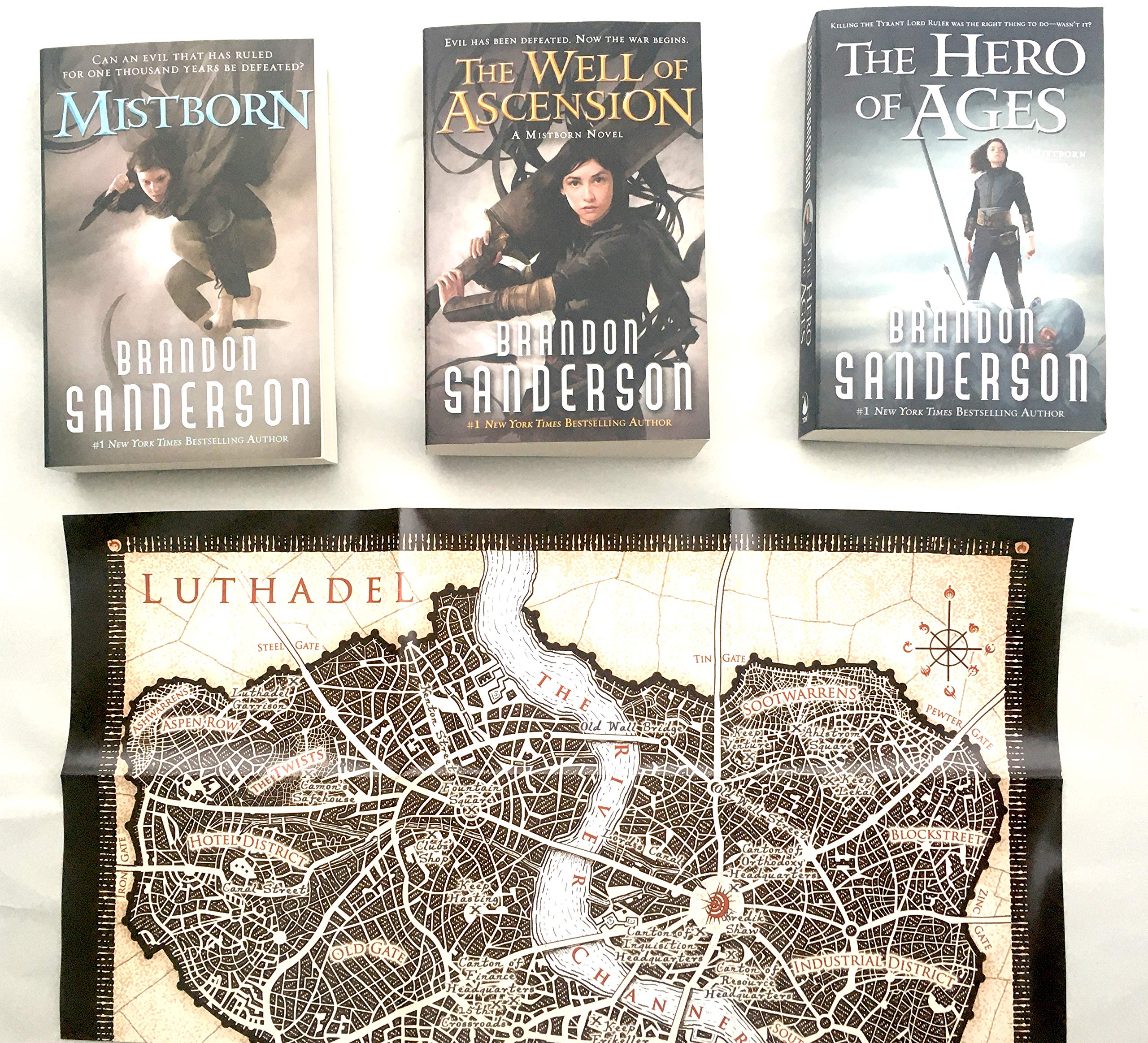 The Mistborn Trilogy With Map - Three Books & Map - Mistborn, The Well of Ascension, and The Hero of Ages