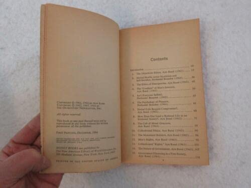 THE VIRTUE OF SELFISHNESS A New Concept of Egoism Signet 1964 1st