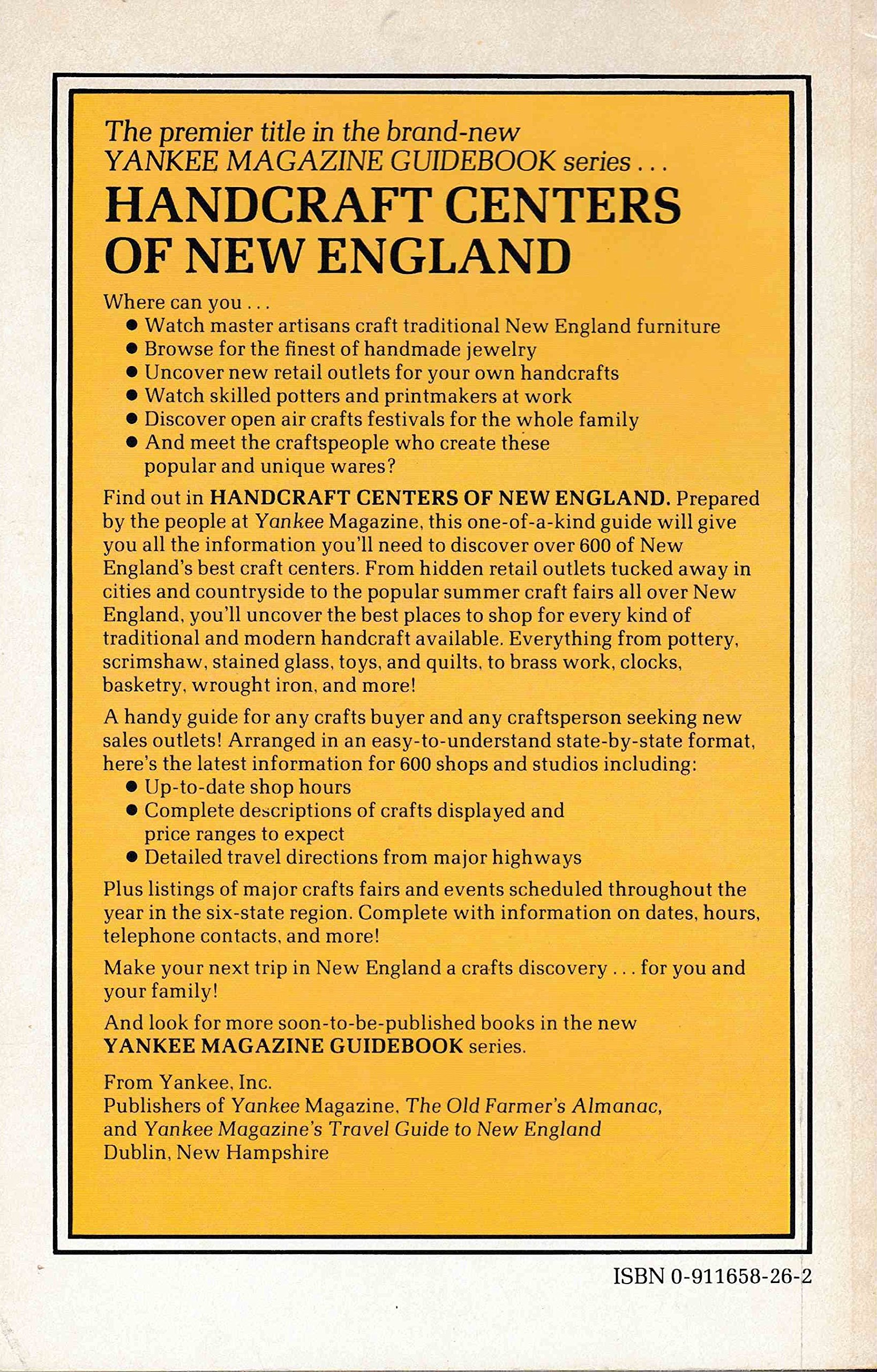 Handcraft Centers of New England (A Yankee guidebook)