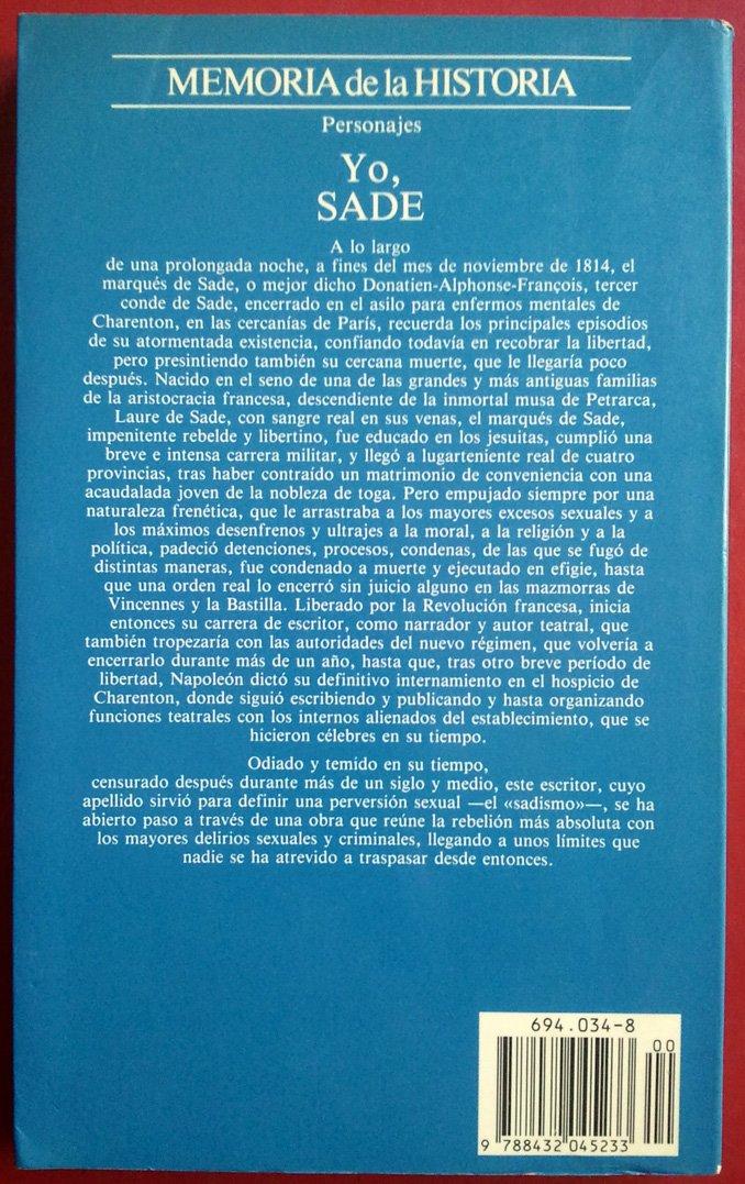 Yo, Sade (Memoria de la historia) (Spanish Edition)