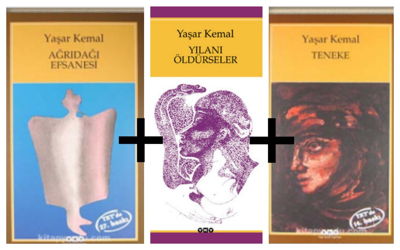 Set of 3, Yasar Kemal, Turkish Book, Teneke + Agridagi Efsanesi + Yilani Oldurseler , Turkce Kitap, Turkce Roman, Turkish Novel (Paperback)