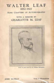 Walter Leaf, 1852-1927: Some chapters of autobiography (Hardcover)
