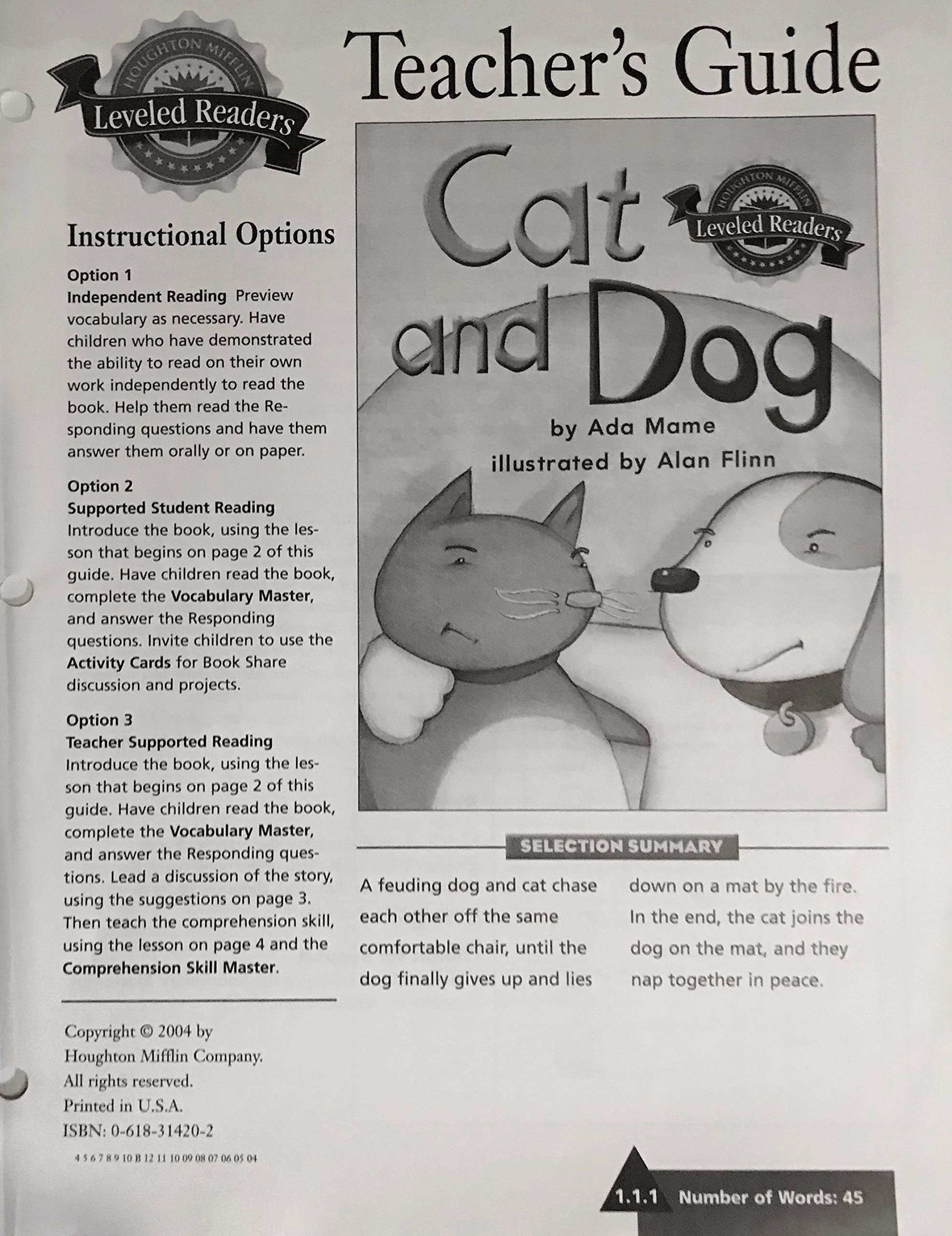 Leveled Readers Teacher's Guide 1.1.1 Cat and Dog (Paperback)