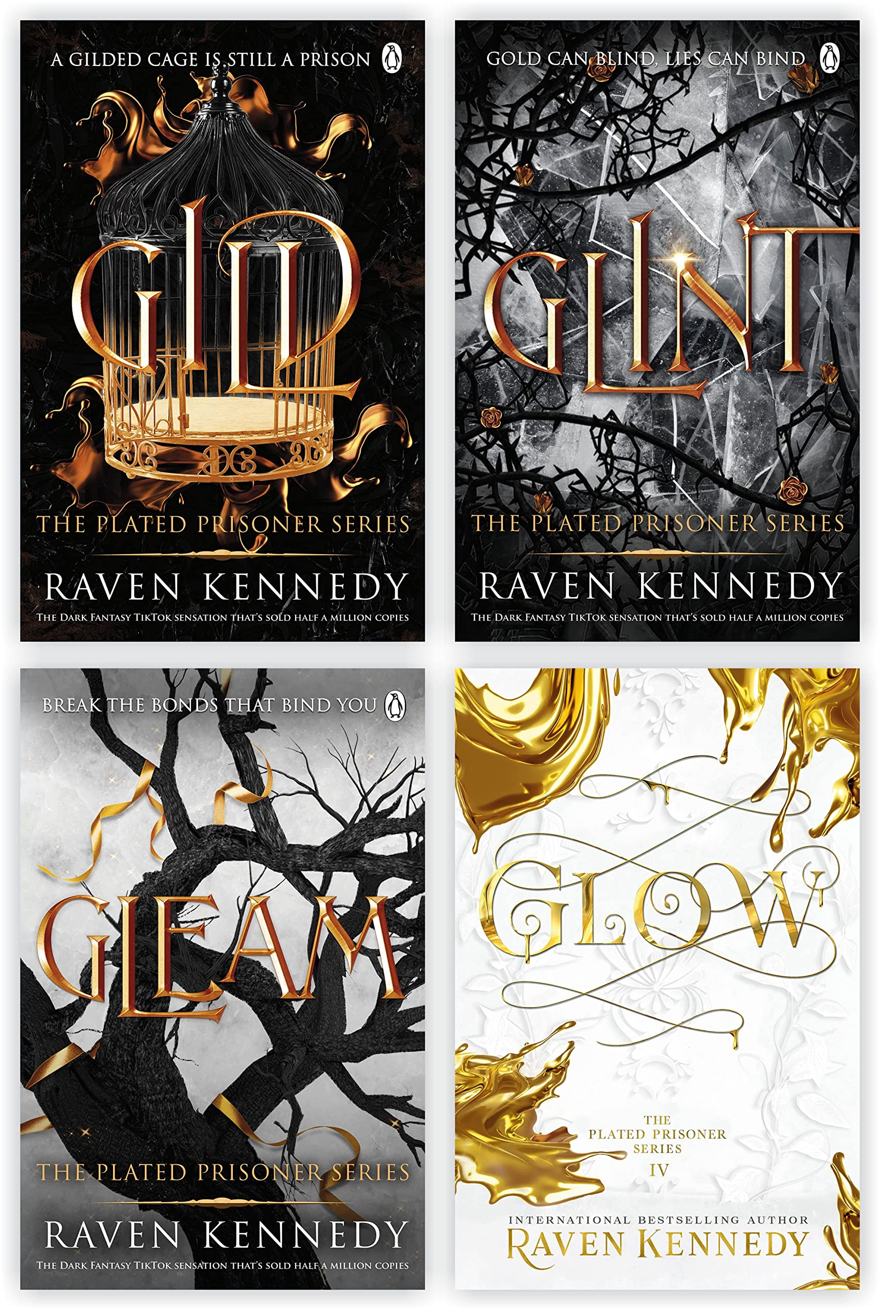 The Plated Prisoner Series Collection 4 Books Set By Raven Kennedy (Gild, Glint, Gleam & Glow)