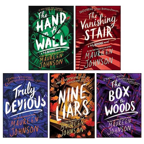 Truly Devious Series Collection 5 Books Set by Maureen Johnson (Nine Liars, Truly Devious, The Vanishing Stair, The Hand on the Wall, The Box in the Woods)