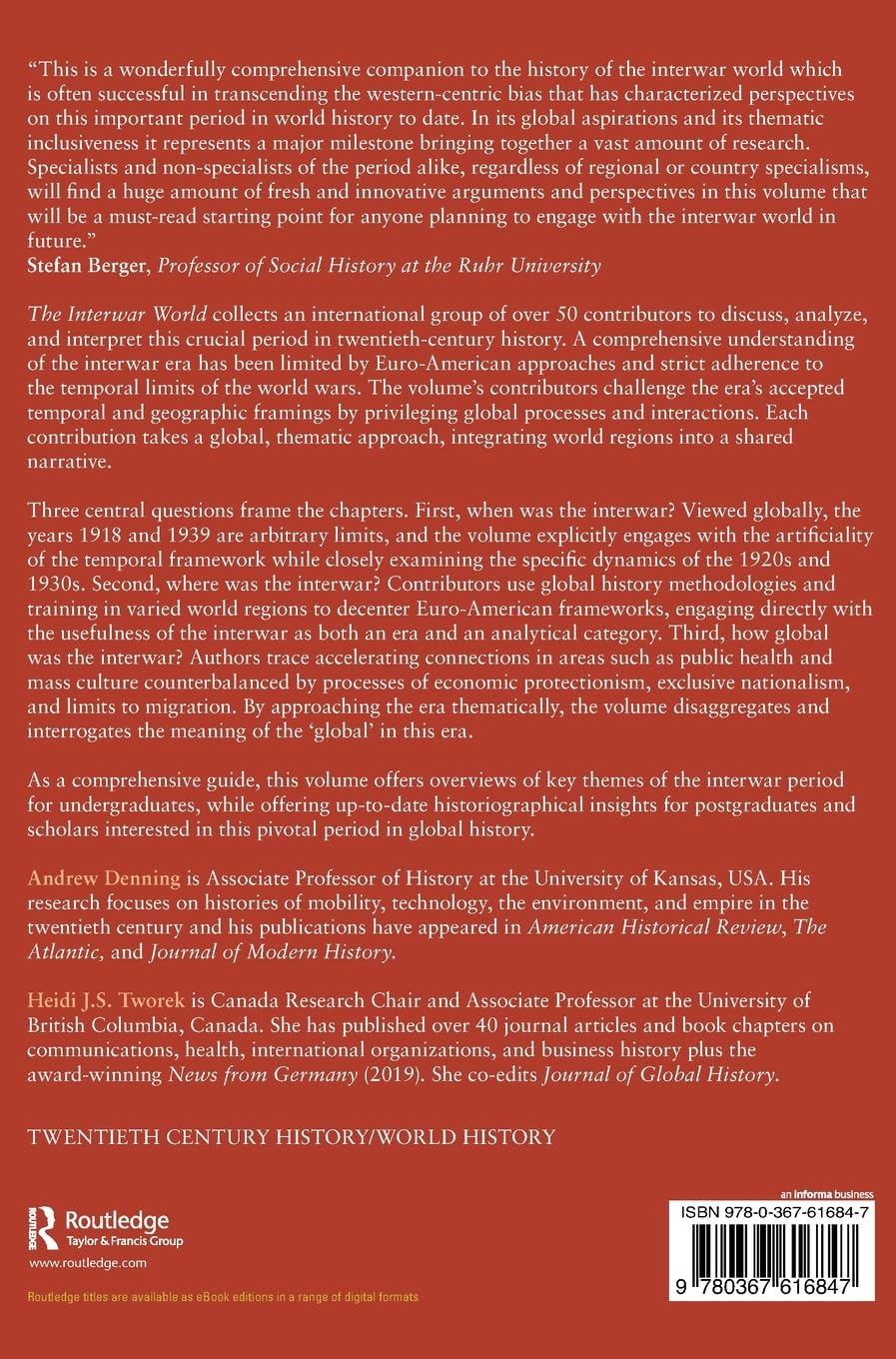 The Interwar World (Routledge Worlds)