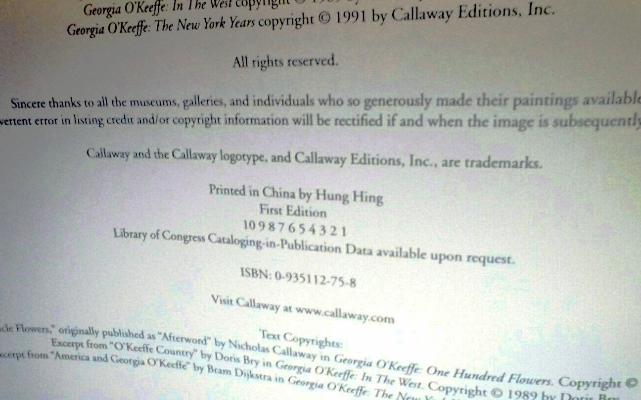 Georgia O'Keeffe: Selections from One hundred flowers, In the West, The New York years (Hardcover)