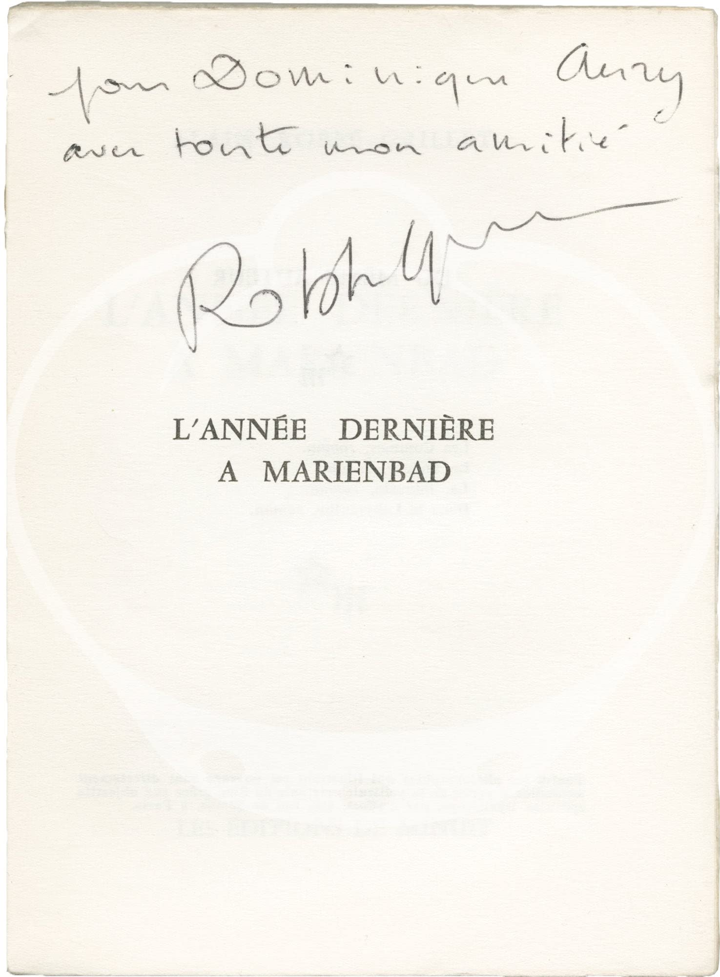 L'Annee Derniere en Marienbad [Last Year at Marienbad]